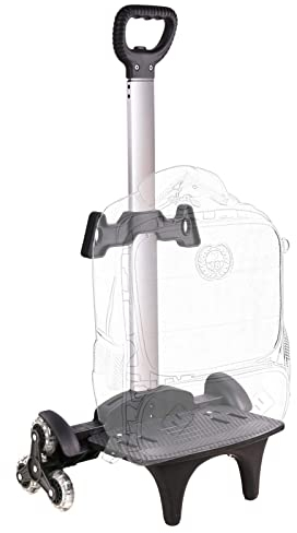 Amythe Faltbarer Trolley für Rucksack, Aluminium Schultasche Handwagen Schulrucksack Reisegepäck Trolley für Kinder Teenager, 6 Räder