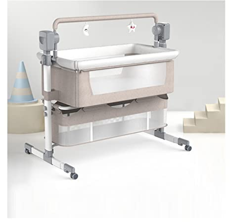 Musik-Babyschaukeln, Elektrischer Baby-Stubenwagen Nachtschläfer-Timing-Schaukelkrippe, Baby-Stubenwagen mit Fernbedienung, 3-in-1-höhenverstellbares zusammenklappbares Babybett mit Aufbewahrungskor
