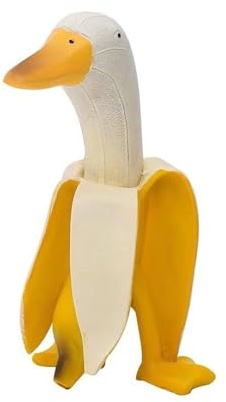 LSRVNM Statue Canard Banane, Statue Canard Banane Créative, Statue de Canard de Jardin en Résine, pour Intérieure Extérieure Jardin Décoration (Jaune)