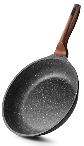 RIOVARM 24cm Induktion Bratpfanne, Antihaft Pfanne, Granit Beschichtung Omelettpfanne, Eierpfannen ohne PFOA, Brat- & Universalpfannen für alle Herdarten, Steinpfannen, Kochgeschirr