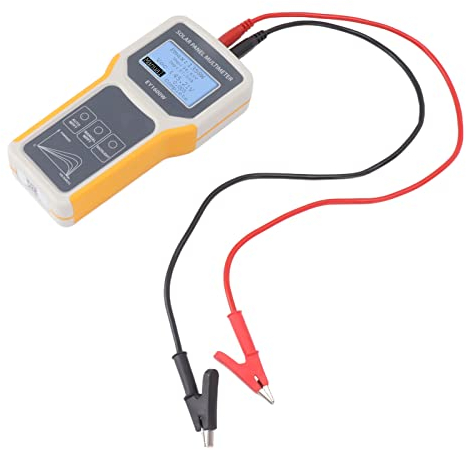 Tester per pannello solare giallo, stazione base e presa per energia solare, interruttori e prese multimetro fotovoltaico EY1600W batteria necessaria per