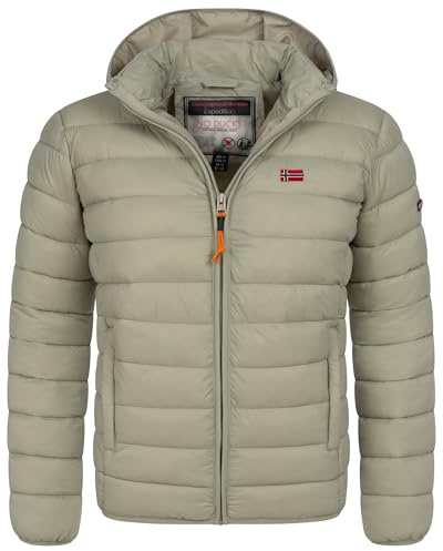 Geographical Norway Herren Winter Jacke warm gefüttert Parka Steppjacke Outdoor gesteppt, Farbe:SAUGE, Größe:XXL