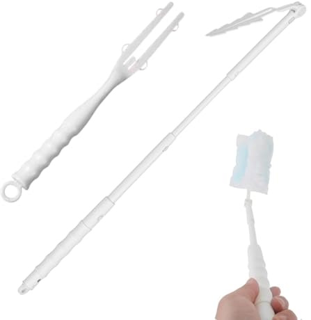 YUZNA 2PCS Manico di Ricambio per Ricarica Spolverino Swiffer, Manico Esteso Manico Telescopico Regolabile Manico Spolverino Regolabile per Accessori per la Pulizia(1 lungo 1 corto)
