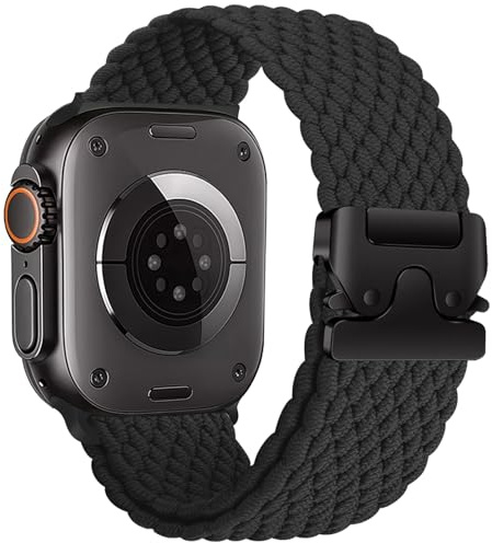 Geflochtenes Armbänder für Apple Watch Ultra/2 Armband 49mm 46mm 40mm 44mm 45mm 41mm 42mm 38mm,Elastisches Nylon Strap Fallschirmverschluss Band für Apple Watch 10 iWatch 9 8 7 6 5 4 3 SE/2 Apfelband