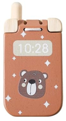 ANMITI Glattes Holzbären Cartoon Deckung Telefon The Spielzeug Interaktive Lernaktivität Für Kinder Vorschulalter 3+ Reisen Bereit Tun Um Spielen Spielzeugtelefon Zu Spielen