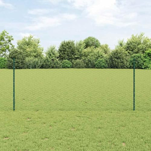 Recinzione a bastoncini, recinzione con palo verde, 1 x 50 m, in acciaio per giardino, recinzione di sicurezza