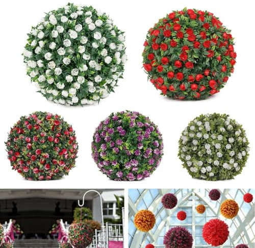 NEIQIUWING Palline a forma di petali di rosa, da giardino, stabili