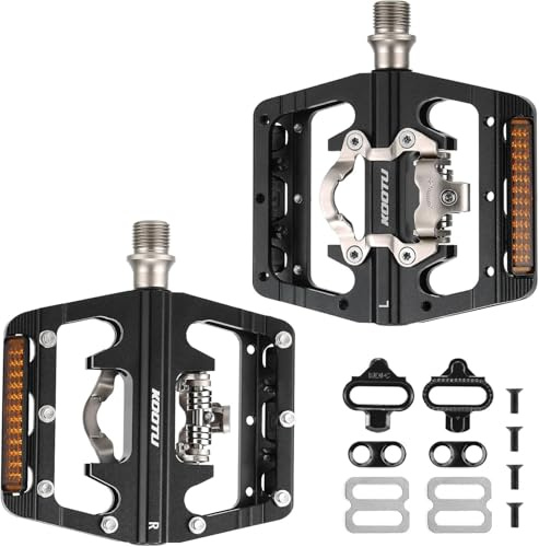 KOOTU Pedali da bicicletta per mountain bike, 9/16 pollici, universali, antiscivolo e durevoli, per bici da corsa, mountain bike, BMX Ebike, nero