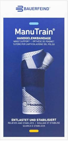 BAUERFEIND MANUTRAIN Handgelenkbandage rechts Gr.6 titan 1 St