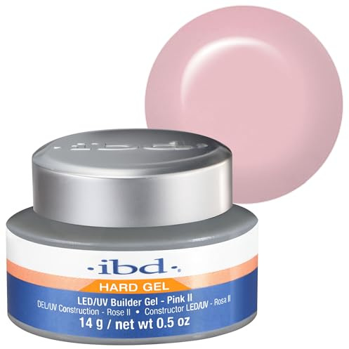 IBD Hard Gel – LED/UV Builder Gel Pink II, 1er Pack (1 x 14 g) – MADE IN USA – Nagelaufbau zu Hause – ohne Termine und laute Nagelstudios