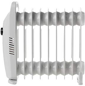 UNIVERSALBLUE | Mini riscaldatore ad olio | Radiatore 1000 W | Colore bianco | 9 elementi riscaldanti | Silenzioso | Sistema di sicurezza | Termostato regolabile