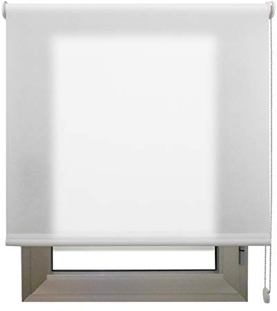 Estor Enrollable Translúcido Blanco a Medida 220x260 cm – Luz Natural con Privacidad Día y Noche – Persiana para Ventanas, Puertas, Balconeras, Cocina u Oficina – Instalación en Pared, Techo o Lateral