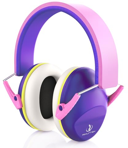 RIIKUNTEK Casque anti-bruit SNR 26 dB pour enfants, casque antibruit pour enfants, protection auditive pour concerts et feux d'artifice, violet, M