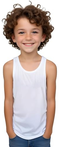 Camiseta sisas con Tirantes Anchos de Colores Variados en algodón para Niños - Camiseta Interior Asas y Verano sin Mangas Casual y Elegante