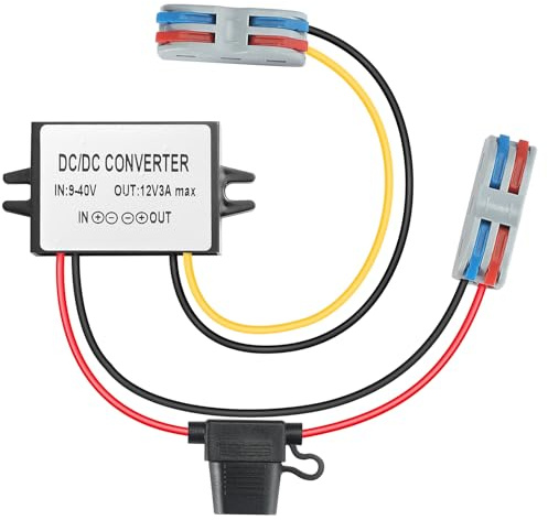 YBBOTT DC-DC 12V/24V to 12V Voltage Regulator 3A 36W Step down Converter IP67 Waterproof Power Transformers
