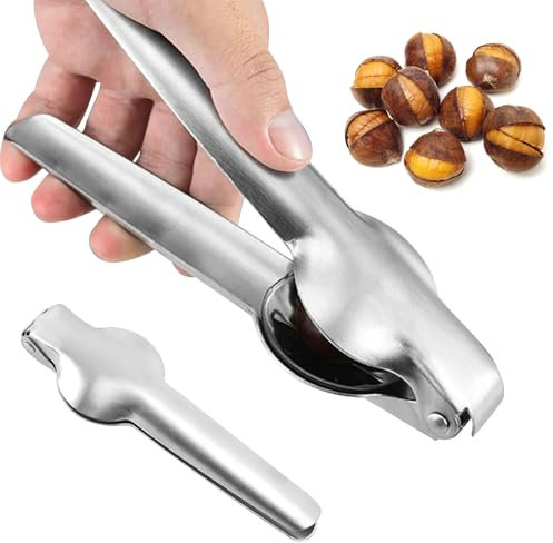 LXYYDS Castagno Clip, Castagne Schiaccianoci in Acciaio Inox, Pinza Castagne, Castagna Opener, Multifunzione Taglio della Castagna,Taglia Castagne, Castagne Utensili Cucina