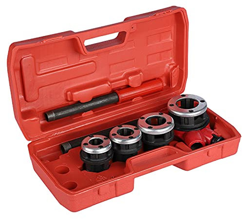 Kit per Filettatura Tubi 4 Matrici Set di Strumenti per Infilatura Manuale Idraulico per Lavori Idraulici di Base