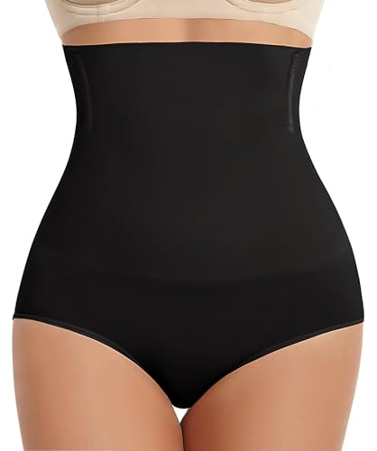 Tuopuda Förvaringshylsa Kvinnor Platt Mage Underbyxor Formning Hög Midja Underkläder Underkläder Trosor Magen Bantning Shapewear Smal Sömlös Body Shaper, Svart, S