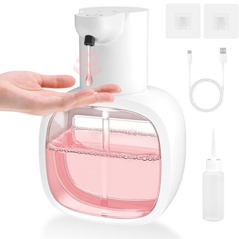 Seifenspender Automatisch, Dalugo 500mL USB C Wiederaufladbar Elektrischer Seifenspender mit Sensor, Verstellbar Seifenspender Automatischer Weiß für Küche Badezimmer