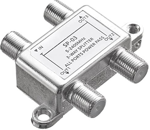 Mcclellanty - Separador de cable coaxial de 3 vías, 5-2400 MHz, funciona con CATV, caja STB, satélite, sistema de antena, Internet de alta velocidad, cubo