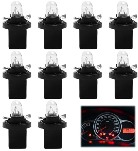 MSMXCS 10 LED-Lampen für Armaturenbrett 12V 2W Packung mit 10 Stück COB SMD Weiß Kompatibel mit Auto, Motorrad, Booten Ersatz Beleuchtung Tachometer Geschwindigkeitsmesser Cluster