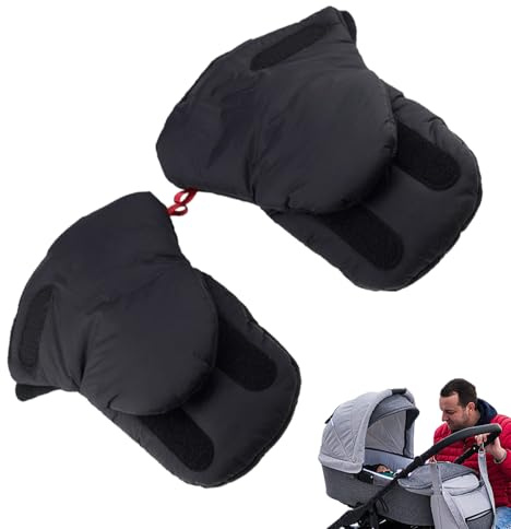Kinderwagenmanschette - Kinderwagenmuffe 20 x 25 cm | Handschuhe für Kinderwagen aus Fleece, extra dicke Frostschutz-Fleece-Lenkermanschetten für Kinderwagen
