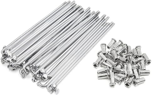 EZVXVV Rayons de vélo électrique 10G 3,0 mm en acier argenté avec écrous et clé 55-305 mm J Bend pour vélo électrique et tricycle
