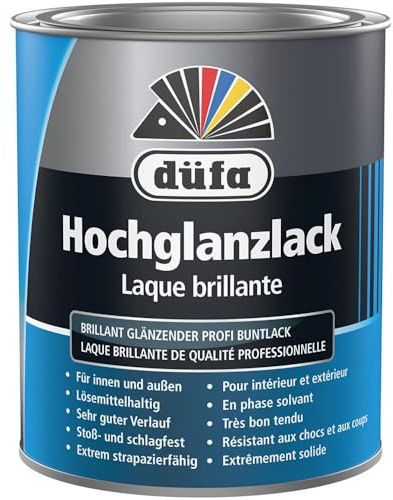 düfa Hochglanzlack RAL 7035 Lichtgrau 750 ml grau hochglänzender Lack │ Buntlack für Innen & Außen