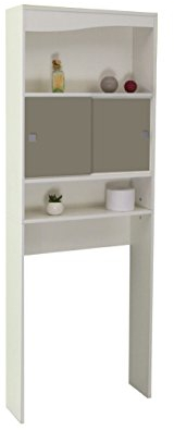Temahome Click D7 Schrank für Waschmaschine, Holz veredelt, Regal Weiß/Taupe, 177 x 64.3 x 19.2 cm