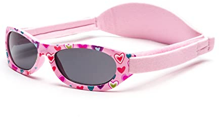 Kiddus Occhiali da Sole per Neonato 6-18 Mesi, Filtro UV400 CAT 3, Protezione 100% Raggi UVA UVB, Senza BPA, Fascia Regolabile, Leggeri, per Bambino e Bambina
