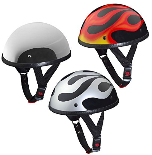 Nerve Shop Oldtimer Motorrad Mofa Chopper Helm -HLD201- Halbschale Halbschalen Oldschool Oldtimer Motorroller Helm Herren Damen Erwachsene Motorrad - chrom - M