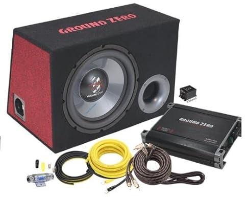 Ground Zero GZ BASS KIT 12.300X + Cable - 30 cm Aktiv Subwoofer mit 300 Watt (RMS: 200 Watt)