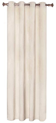 WOLTU Verdunklungsgardine mit Ösen Samtvorhang Blickdicht Thermogardine, 300 g/m² Schwere lichtundurchlässige Verdunklungsvorhang für Schlafzimmer Geräuschreduzierung Beige 140x245 cm (1 Stück)