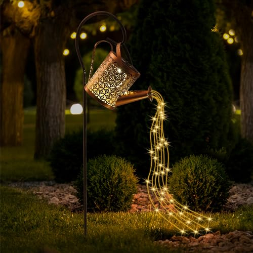 Comius Sharp Lanterne Solari da Esterno, Lampade Solari da Giardino in Metallo, IP65 Impermeabile Luci Solare da Giardino con Gancio da Pastore per Tavolo Prato Balcone Natale Giardini Decorazioni