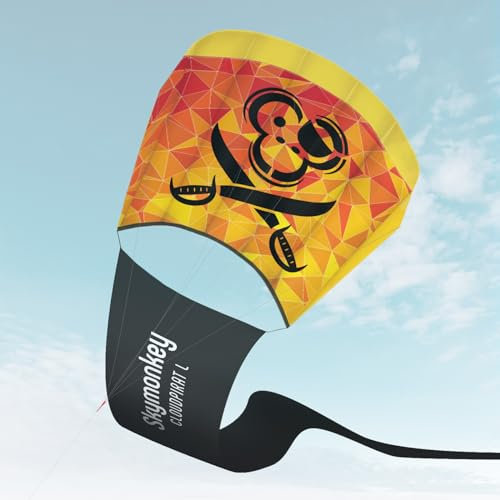 Skymonkey Cloudpirat L Kinder-Drachen ab 8 Jahre inkl. Drachenschnur, 81, cm, Sunsetorange
