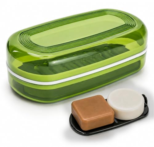 AIDIMMING Shampoo Bar Holder & Large Travel Soap Case with Drain Tray