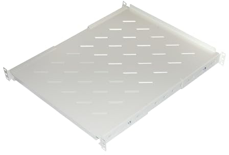 Connetto - Fachboden ausziehbar von 560 bis 1023 mm für 19 Rackschränke bis 1000 mm hellgrau