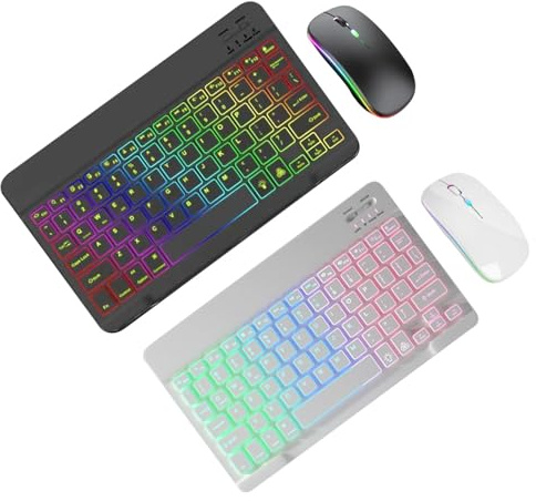 Standard tangentbordsmus set med 2 – tangentbord med sladd | musbakgrundsbelysning, bärbart Qwerty-tangentbord | slimmat tangentbord med 2 ljuslägen, klassisk inmatningsenhet för - oc