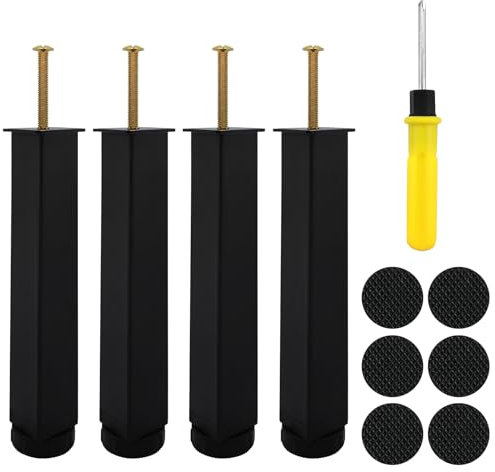 ZYNERY Lot de 4 Pieds pour Sommier à Lattes, Pied Reglable pour Meuble, Pieds de Sommier Support à Lattes, Pieds de Meubles, Pied de Lit Universel, Pieds à Visser sans Perçage (20 cm)