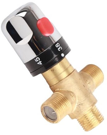 Mitigeur Thermostatique, Mitigeur thermostatique Mitigeur en Laiton Mitigeur Température de l'eau Tuyau Contrôle du Thermostat avec connecteur G de 1/2(DN15)