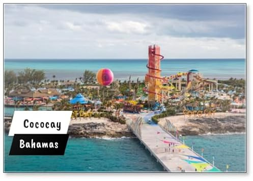Cococay, Bahamas – An Aerial/View of Cococay, The Private Island Post That's Owned by The Cruise Line Where Guests Can Spend The Day Having Fun., Kühlschrankmagnet