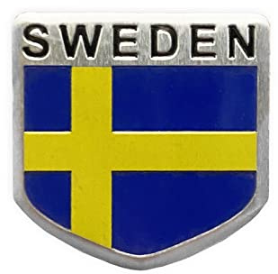 1 pz bandiera svedese adesivi per auto bandiere Svezia alluminio decalcomanie per auto logo 2.9 pollici Auto Body Emblema distintivo decalcomania paraurti adesivi per auto camion per SAAB