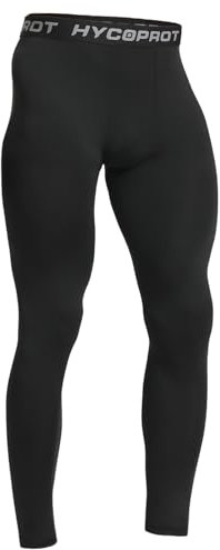 HYCOPROT Pantalon de Compression pour Hommes Séchage Rapide Pantalon de Course Base Layer Leggings de Collant pour Basketball Fitness Jogging (Noir, M)