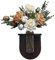 Wall Mounted Flower Vase - Wood Floating Shelf Holder, Natural Hanging Wall Planter, Decorative Pocket Planters, Minimalist Indoor Home Decoration