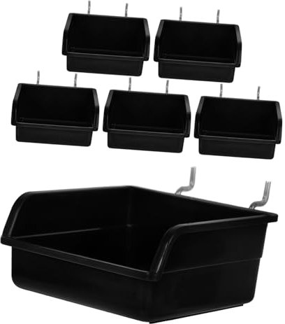 CLISPEED 6juegos Kit Contenedores Ganchos Tableros Perforados Organizador Herramientas Plástico Almacenamiento Garaje Taller