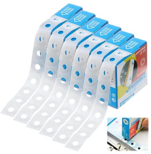 1500 Pcs Hole Punch Reinforcers, Transparent Loose-Leaf Paper Hole Reinforcement Rings, Self Adhesive Binder Ring Stickers for Office School Home