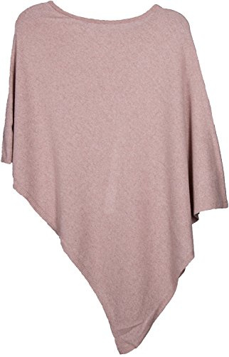 styleBREAKER Morbido poncho in maglia fine in tinta unita, girocollo, donna 08010042, colore:Rosa antico vecchio