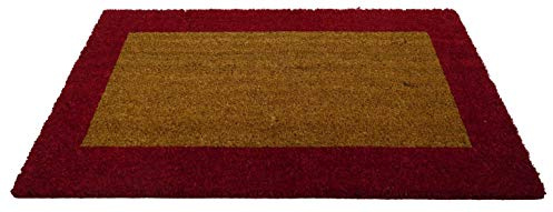 Paillasson rectangulaire en noix de coco ECOCO BORDO - ROSSO, 40x80 cm.