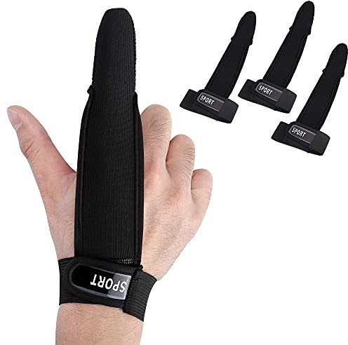 Faletony 3 Stück Angelhandschuhe rutschfeste Einzel-Finger-Handschuhe Professionelle Schutzhandschuh Zeigefingerschutz Fischer Handschuh für Outdoor Angeln (Schwarz)