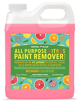 Watch Dog All Purpose Citrus Paint Remover - Ruby Red Color, Citrus Scent - Removes Multiple Layers of Paint (Latex, Oil, Acrylic, Water-Based), Varnish, & Coatings - Do It Yourself Friendly - 32oz